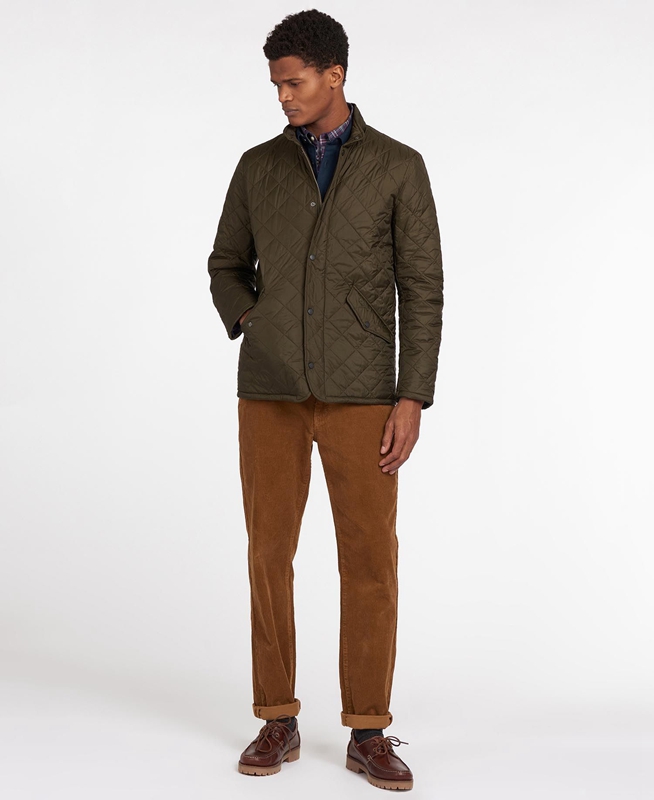 Olive Men's Barbour Flyweight Chelsea Quilted Jackets | EAYU-31764