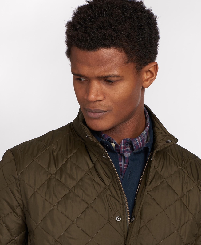 Olive Men's Barbour Flyweight Chelsea Quilted Jackets | EAYU-31764