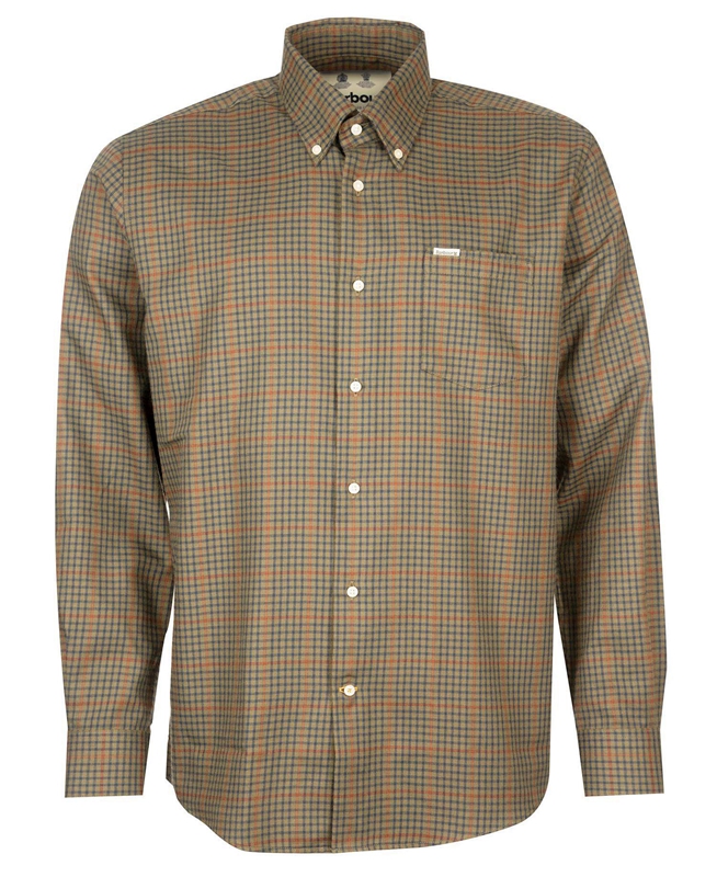 Olive Men's Barbour Hemd Henderson Thermo Weave Shirts | TOQA-03798