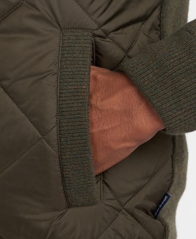 Olive Men's Barbour Jacke Arch Diamond Quilt Knit Sweaters | CLHZ-64973