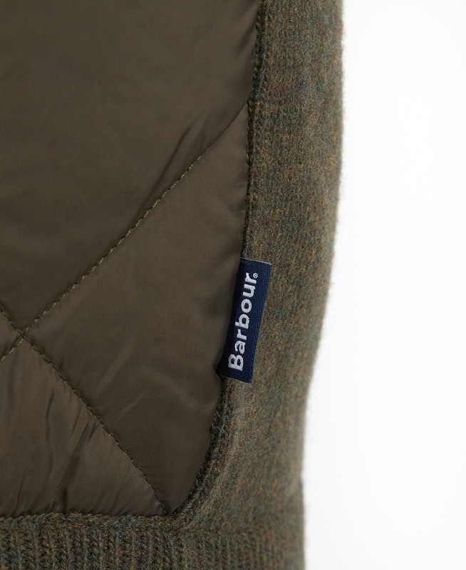 Olive Men's Barbour Jacke Arch Diamond Quilt Knit Sweaters | CLHZ-64973