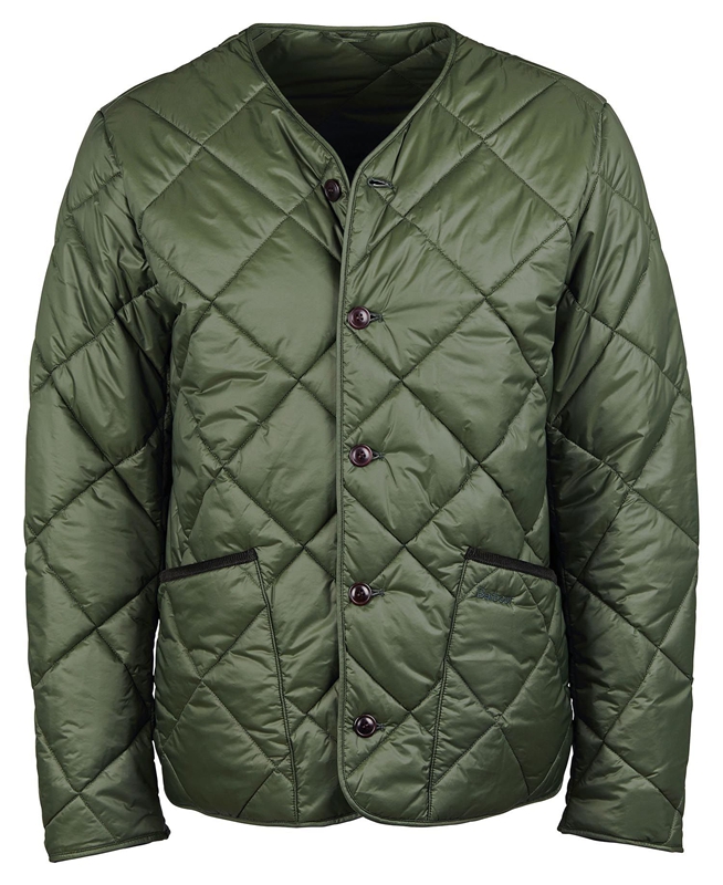 Olive Men's Barbour Liddesdale Cardigan Quilted Jackets | QNRV-70861