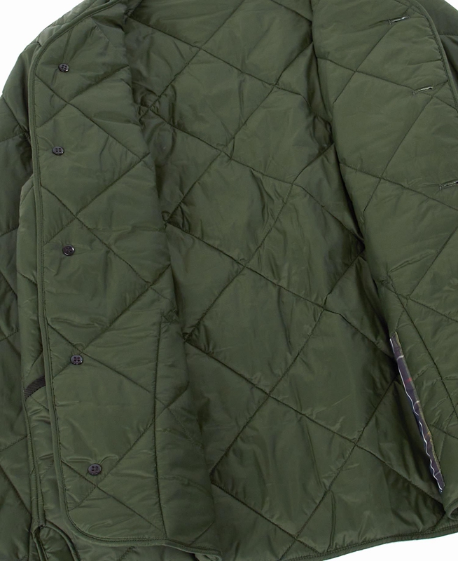 Olive Men's Barbour Liddesdale Cardigan Quilted Jackets | QNRV-70861