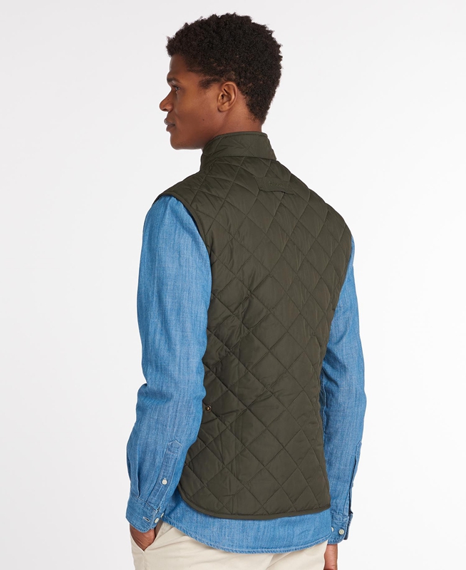 Olive Men's Barbour Lowerdale Vest | WYNM-85246