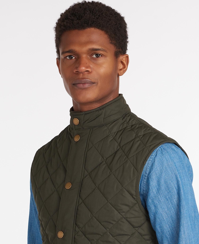 Olive Men's Barbour Lowerdale Vest | WYNM-85246