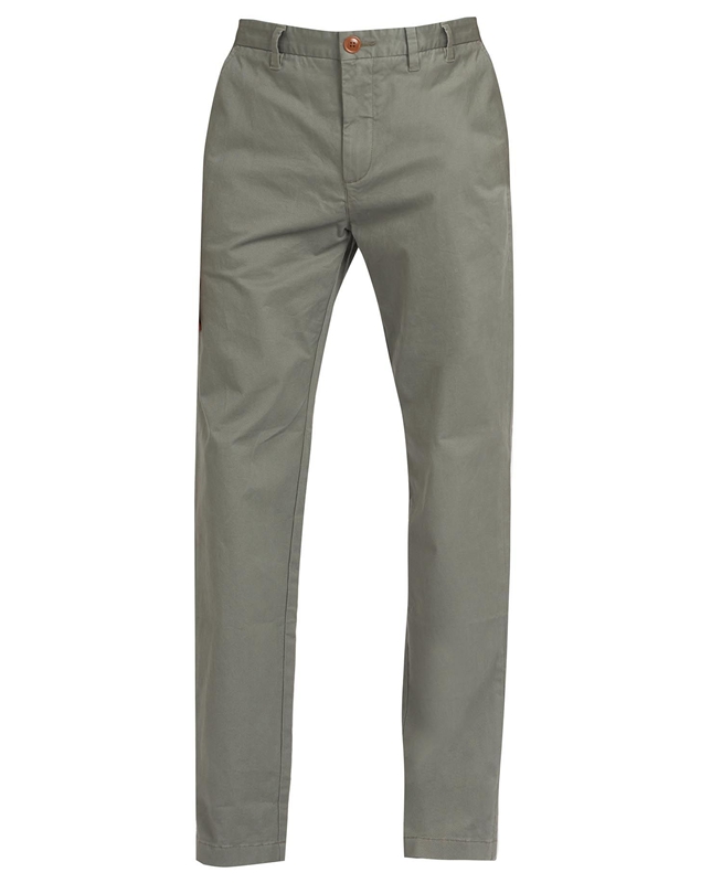 Olive Men's Barbour Neuston Essential Chinos Pants | ICGP-19405