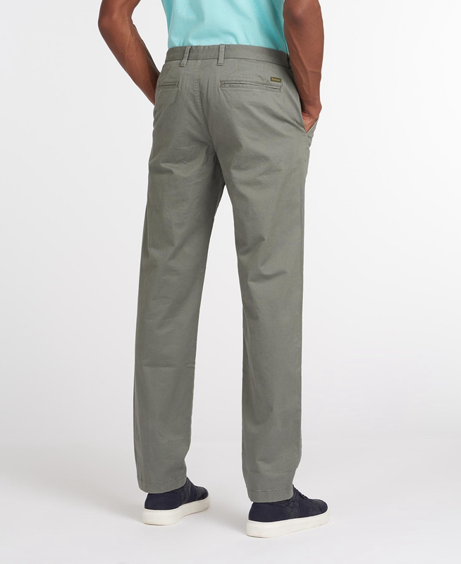 Olive Men's Barbour Neuston Essential Chinos Pants | ICGP-19405