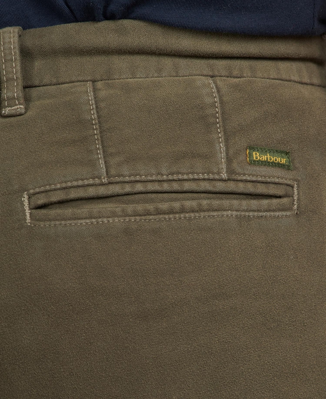 Olive Men's Barbour Neuston Moleskin Trouser Pants | KPFM-21845