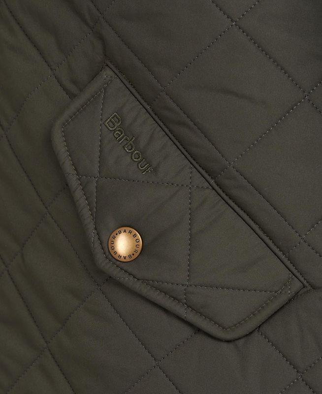 Olive Men's Barbour Powell Quilted Jackets | MXIS-96350