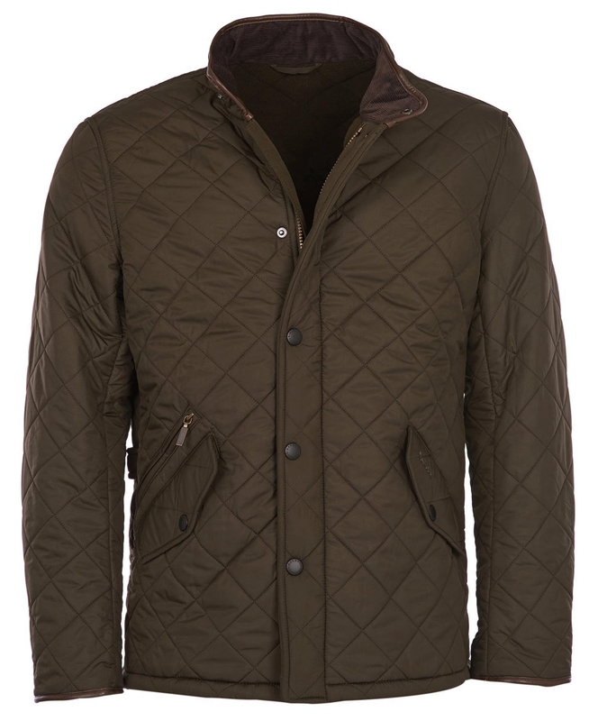 Olive Men's Barbour Powell Quilted Jackets | WNKA-61590