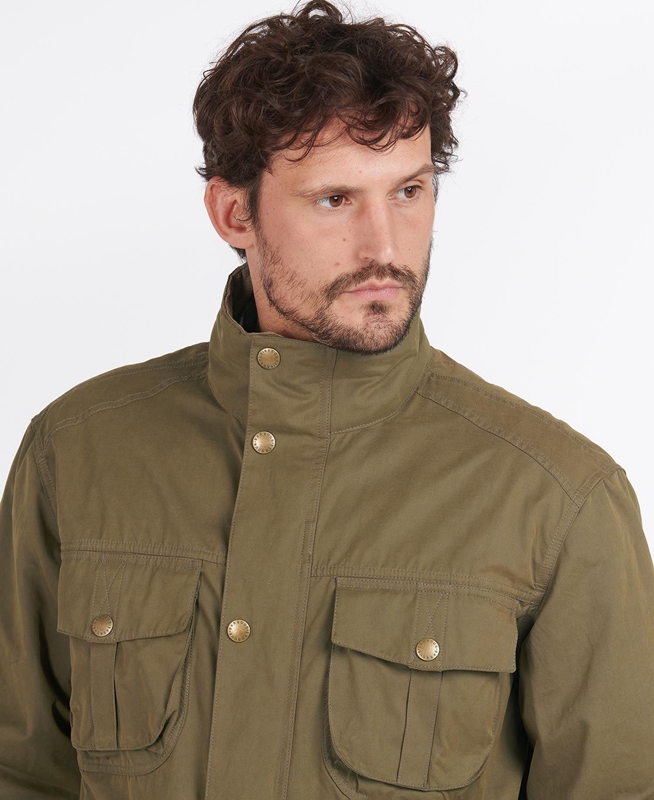 Olive Men's Barbour Sanderling Casual Jackets | XNZB-53120