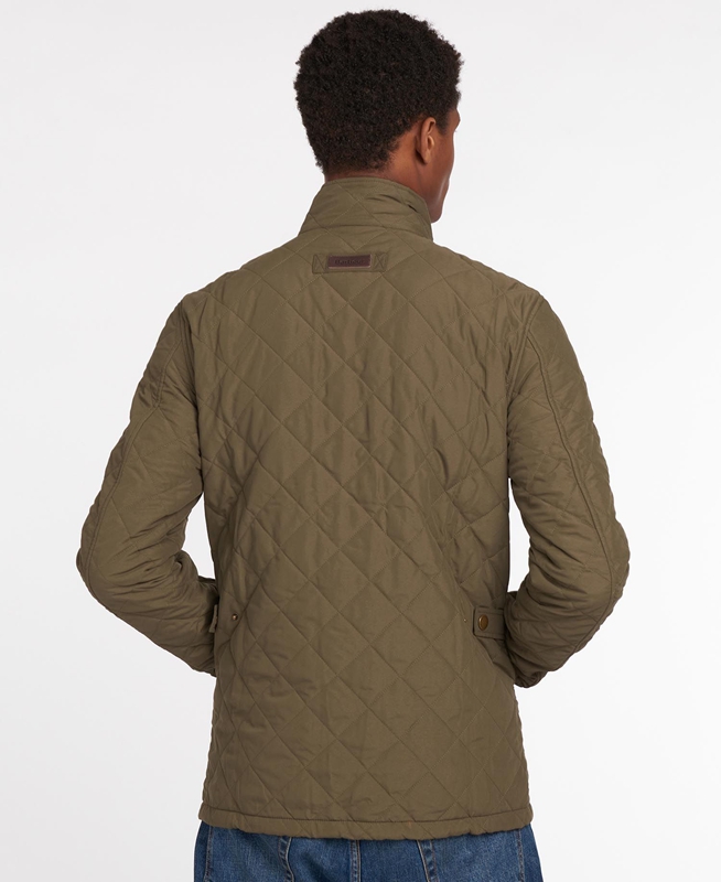 Olive Men's Barbour Shoveler Quilted Jackets | SIKU-12459