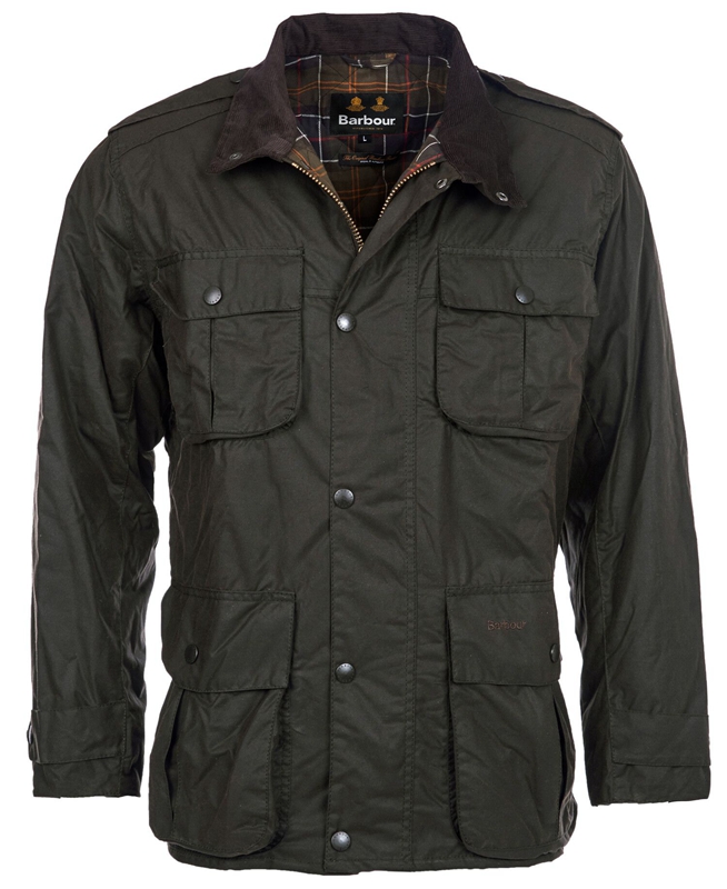 Olive Men's Barbour Trooper Waxed Jackets | WSNU-36904