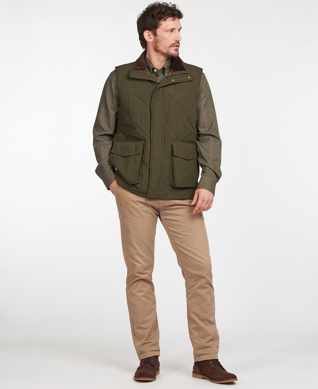 Olive Men's Barbour Winterdale Vest | MNEH-47658