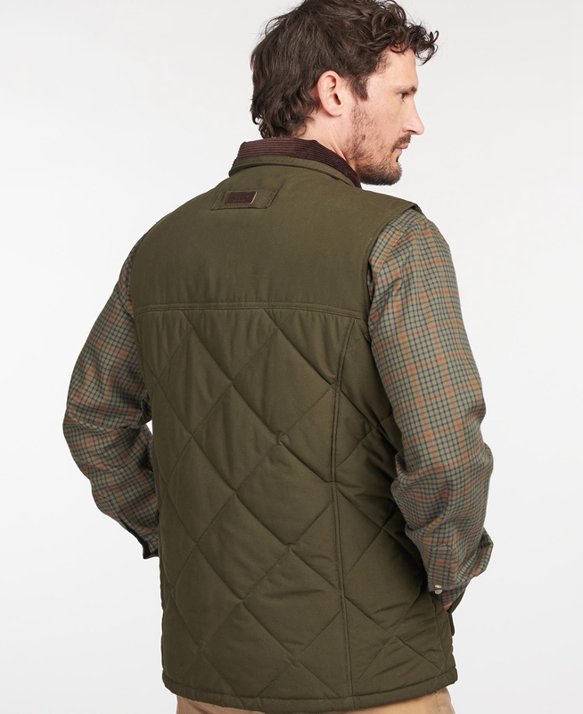 Olive Men's Barbour Winterdale Vest | MNEH-47658