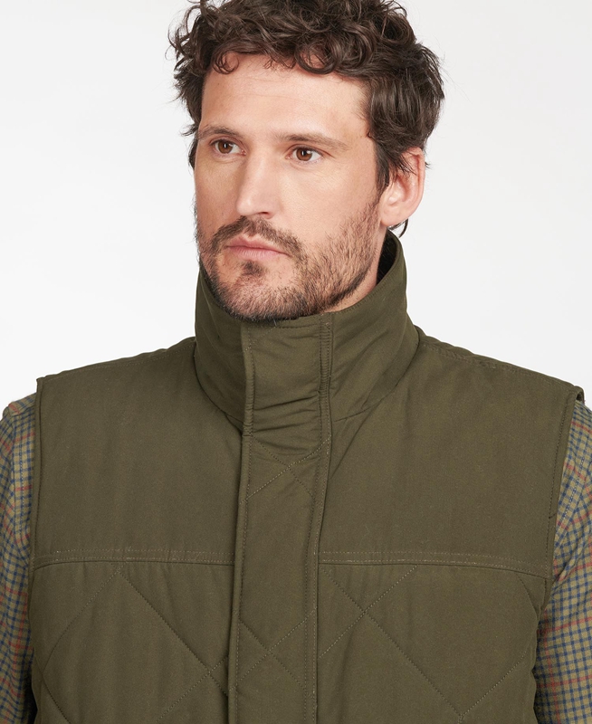 Olive Men's Barbour Winterdale Vest | MNEH-47658