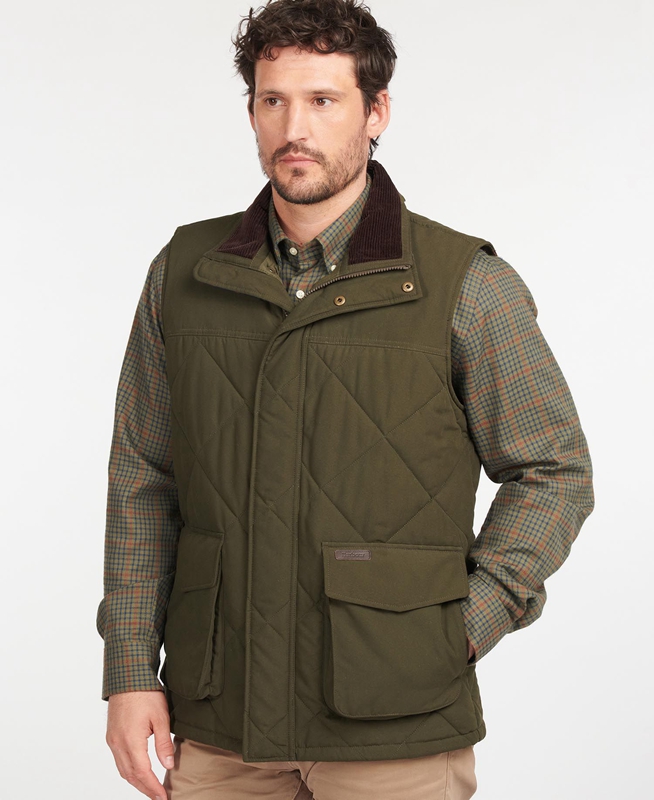 Olive Men\'s Barbour Winterdale Vest | MNEH-47658