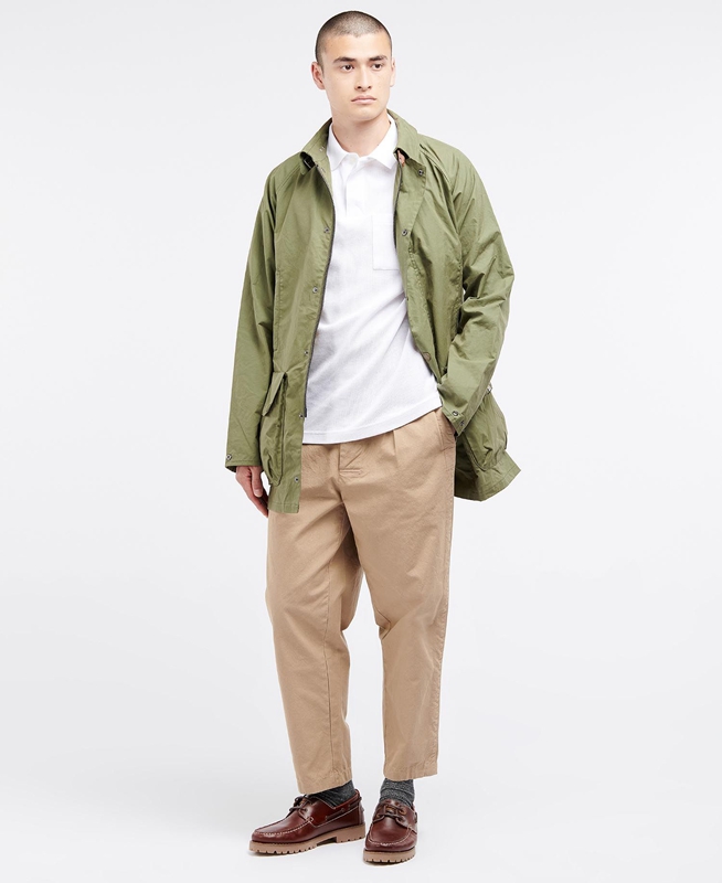 Olive Men's Barbour x Ally Capellino Back Casual Jackets | QOAI-39578