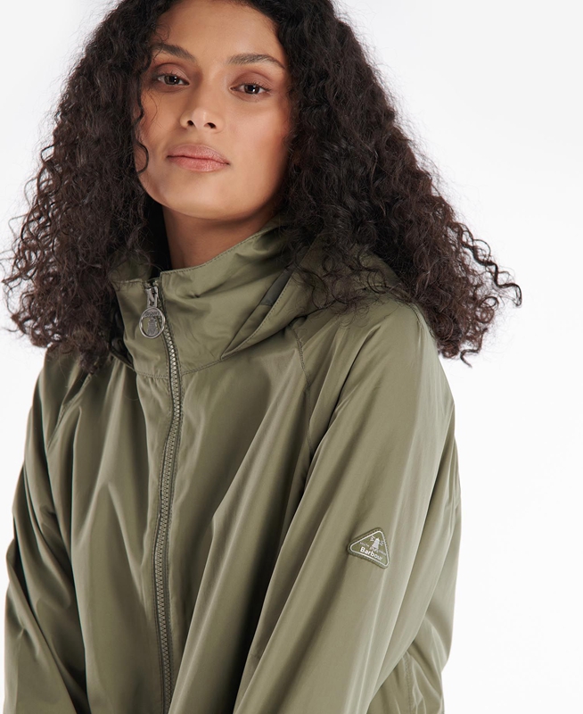 Olive Women's Barbour Sea Daisy Showerproof Casual Jackets | JPDC-69214