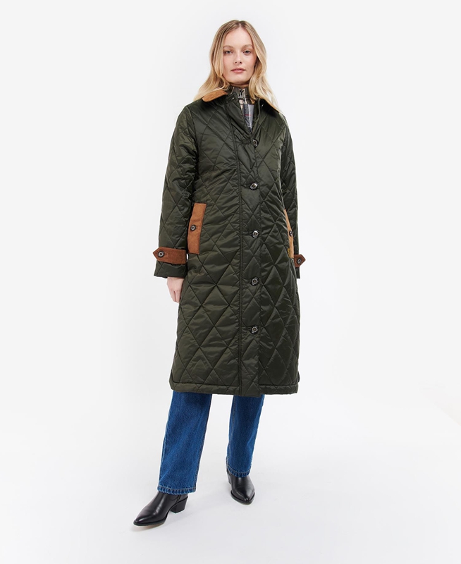 Olive Women's Barbour Silwick Quilted Jackets | VAFJ-16087