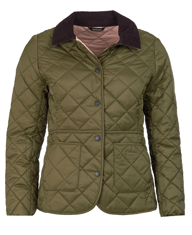 Olive Women's Barbour Steppjacke Deveron Quilted Jackets | SYBC-73128