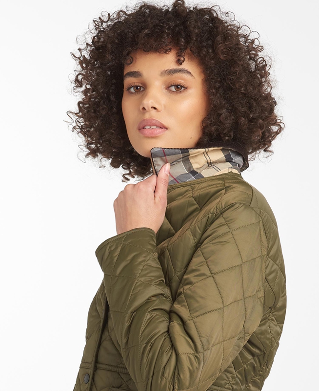 Olive Women's Barbour Steppjacke Deveron Quilted Jackets | SYBC-73128