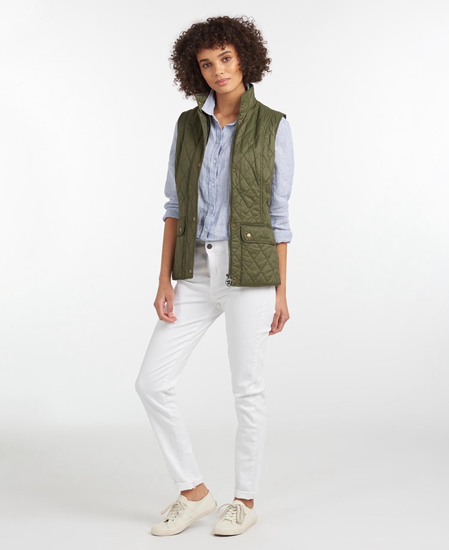 Olive Women's Barbour Weste Otterburn Vest | RFVY-40817