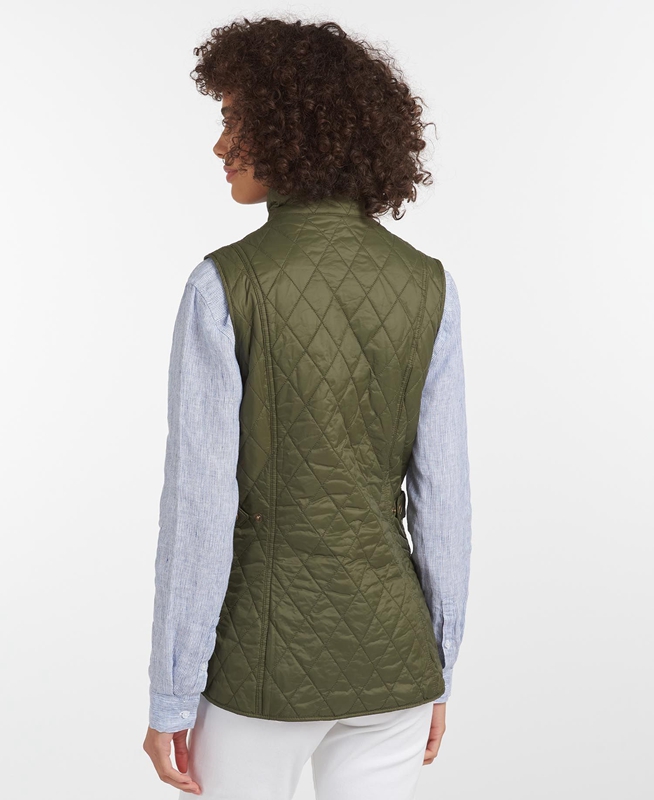 Olive Women's Barbour Weste Otterburn Vest | RFVY-40817