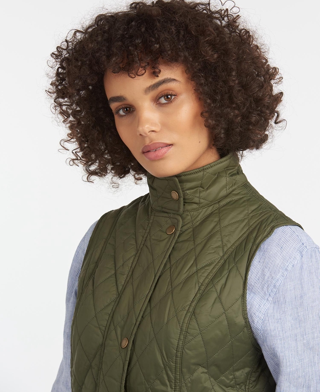 Olive Women's Barbour Weste Otterburn Vest | RFVY-40817