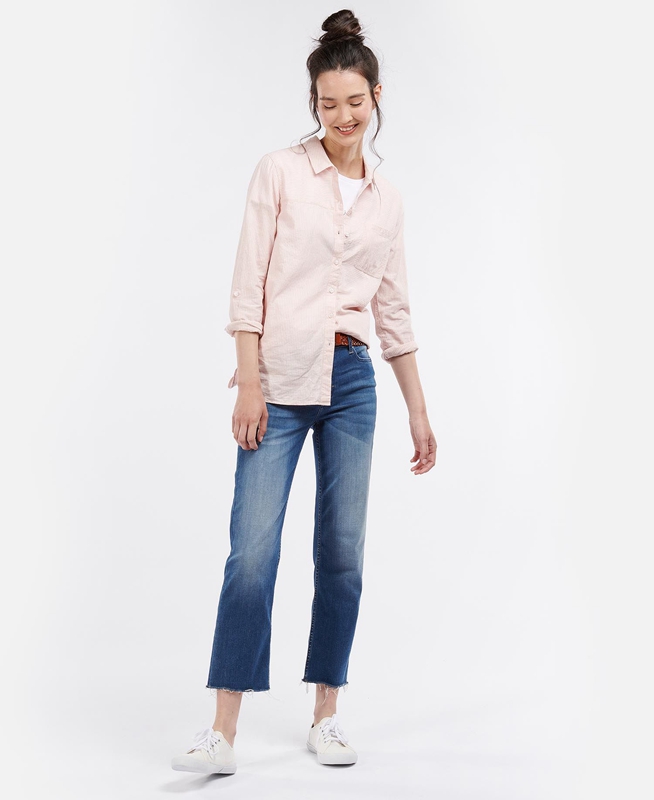 Pink Women's Barbour Beachfront Shirts | PJIK-68172