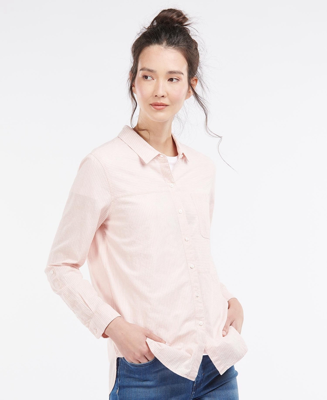 Pink Women\'s Barbour Beachfront Shirts | PJIK-68172