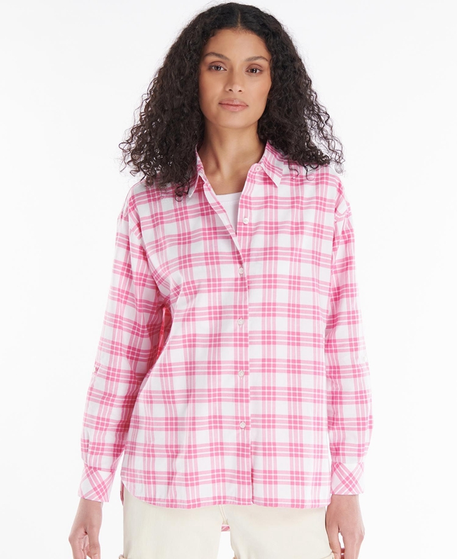 Pink Women's Barbour Willowherb Shirts | BVMH-36852