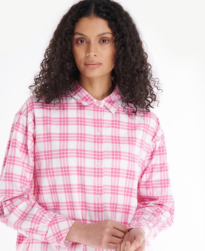 Pink Women's Barbour Willowherb Shirts | BVMH-36852