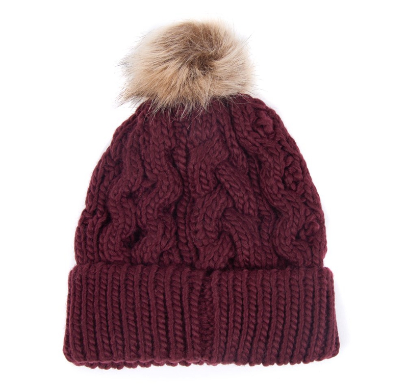 Purple Women's Barbour Beanie Penshaw Cable Hats | ZCSF-14785