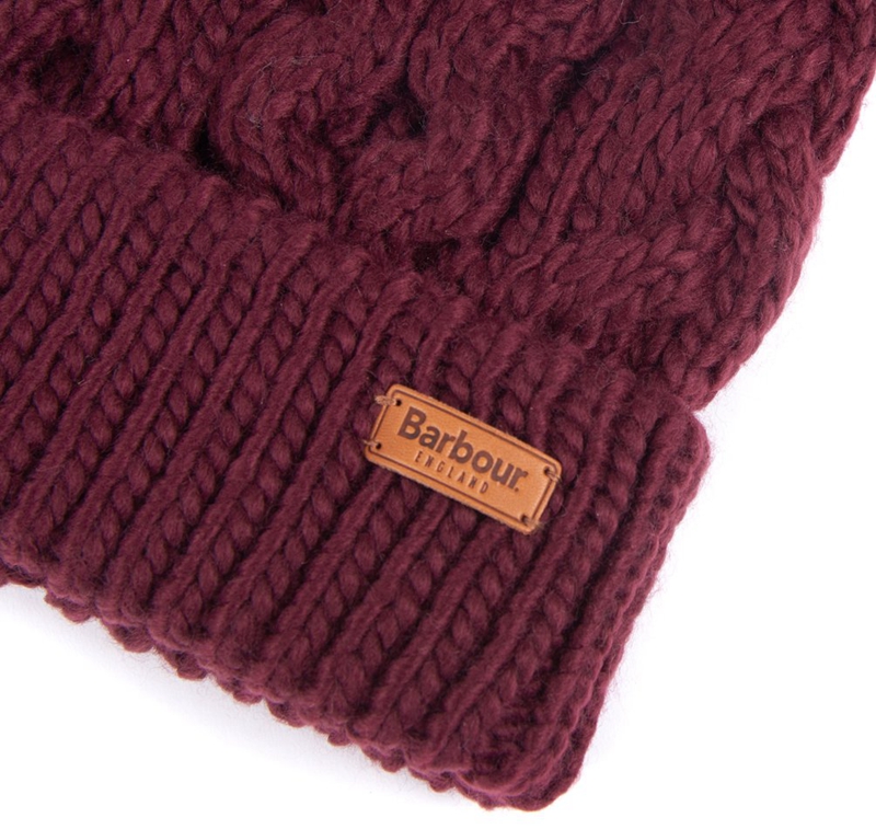 Purple Women's Barbour Beanie Penshaw Cable Hats | ZCSF-14785