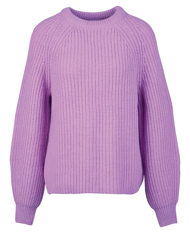 Purple Women's Barbour Hartley Knit Sweaters | VTXE-95413