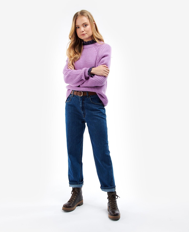 Purple Women's Barbour Hartley Knit Sweaters | VTXE-95413