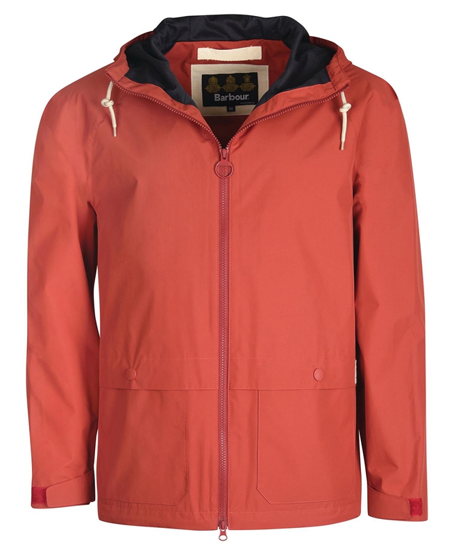 Red Men's Barbour Begral Showerproof Casual Jackets | XDQZ-14370