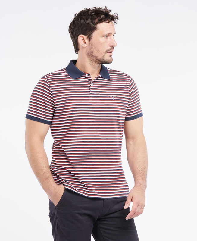 Red Men's Barbour Swinden Polo shirts | DUJW-75960