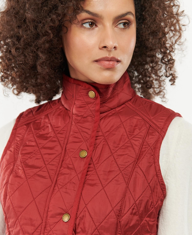 Red Women's Barbour Cavalry Vest | JTMQ-13592