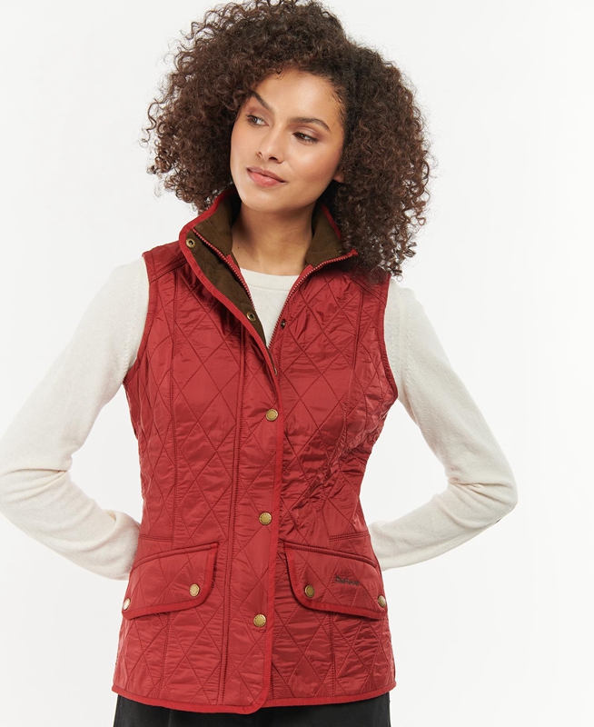 Red Women\'s Barbour Cavalry Vest | JTMQ-13592