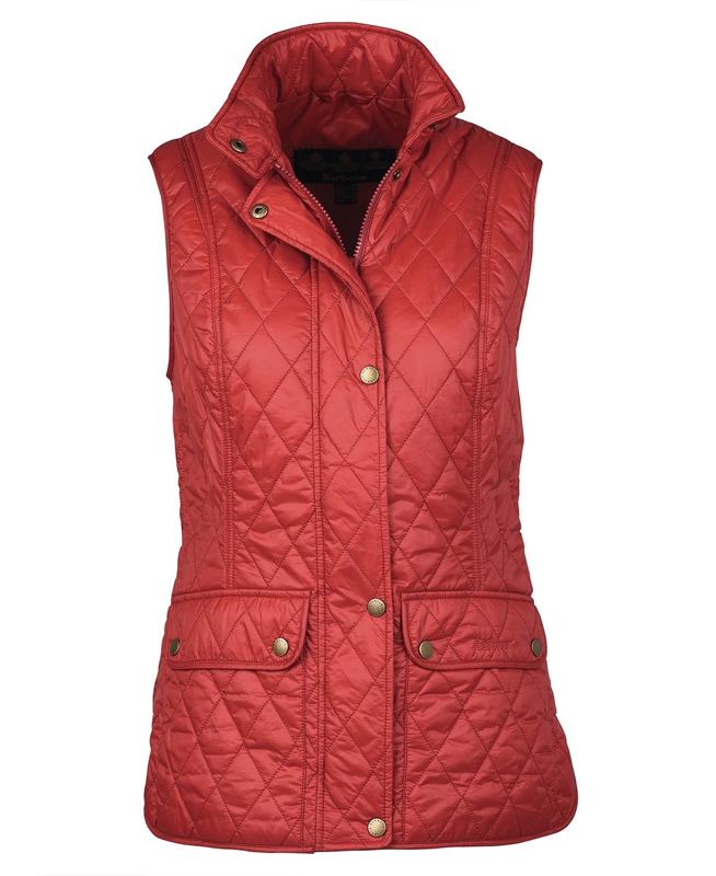 Red Women's Barbour Otterburn Vest | WULP-38942