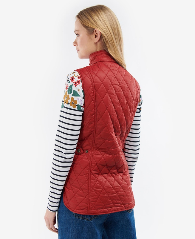 Red Women's Barbour Otterburn Vest | WULP-38942