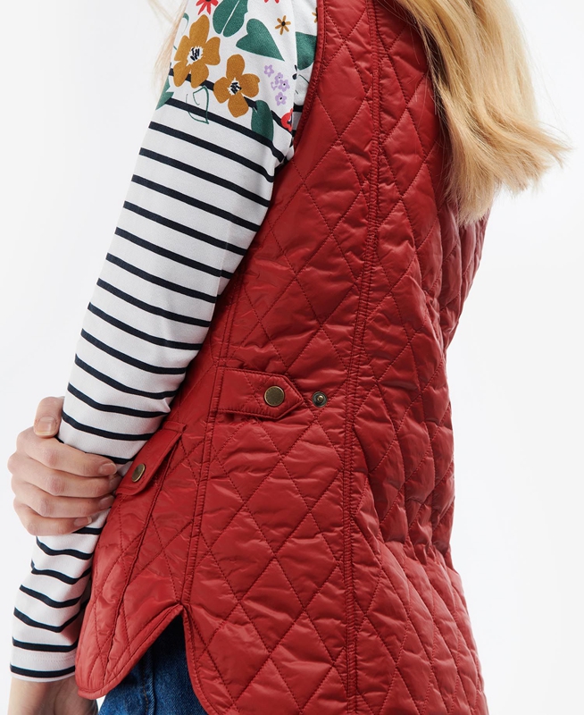 Red Women's Barbour Otterburn Vest | WULP-38942