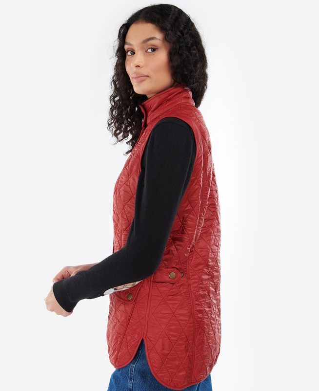 Red Women's Barbour Wray Vest | JIHS-82563