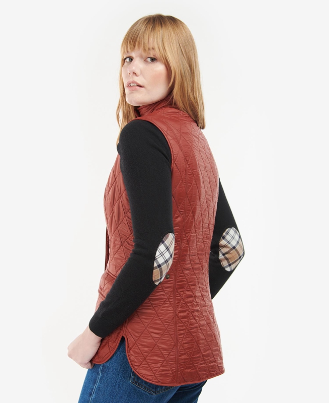 Red Women's Barbour Wray Vest | VNEA-96342