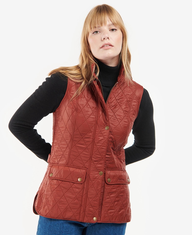 Red Women's Barbour Wray Vest | VNEA-96342