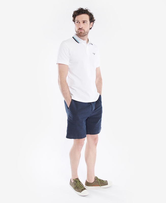 White Men's Barbour Otterburn Polo shirts | PMNW-20871