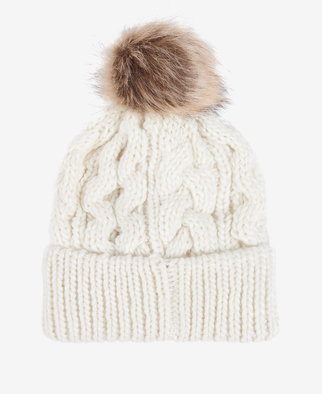 White Women's Barbour Beanie Penshaw Cable Hats | LRDA-61250