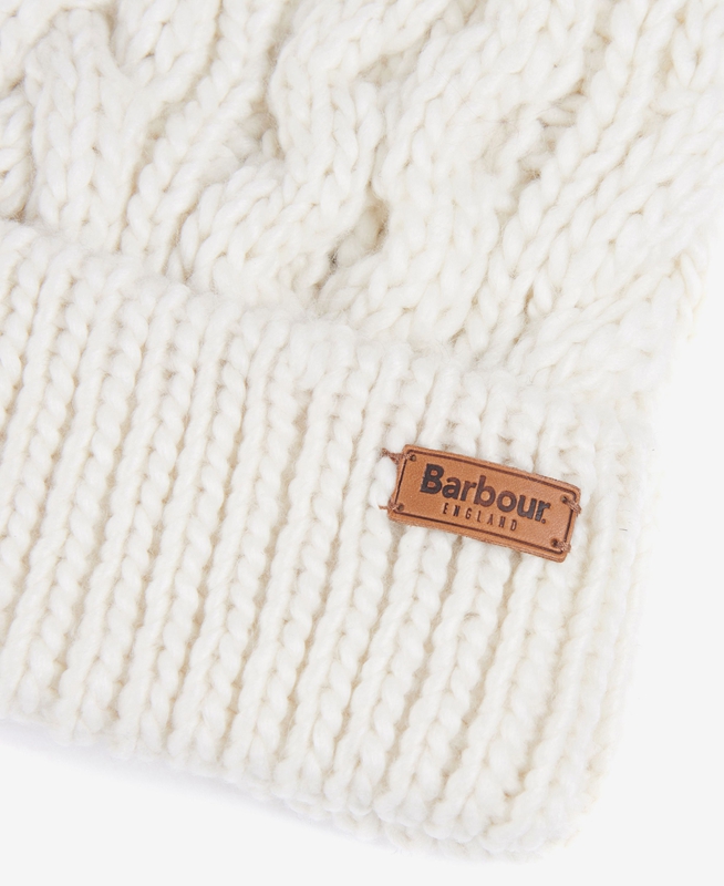 White Women's Barbour Beanie Penshaw Cable Hats | LRDA-61250